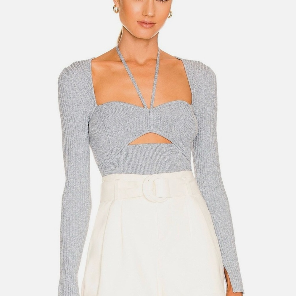 NWOT Jonathon Simkhai Alexia Long Sleeve Sweater Top